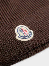 Moncler - Berretto Tricot Wool Beanie in Brown