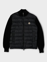 Moncler - Padded Zip-Up Cotton Cardigan in Black