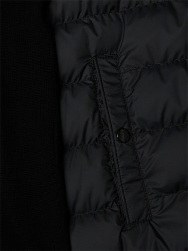 Moncler - Padded Zip-Up Cotton Cardigan in Black