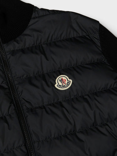Moncler - Padded Zip-Up Cotton Cardigan in Black