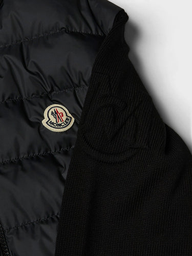 Moncler - Padded Zip-Up Cotton Cardigan in Black