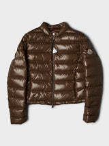 Moncler - Papillon Short Down Jacket in Brown