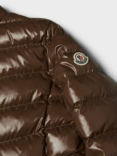 Moncler - Papillon Short Down Jacket in Brown