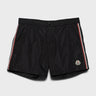 Moncler - Tricolour-Trimmed Swim Shorts in Black