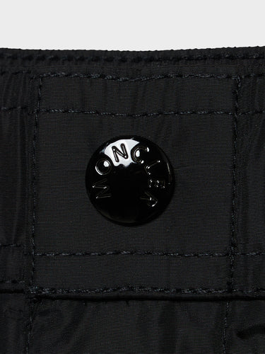 Moncler - Tricolour-Trimmed Swim Shorts in Black