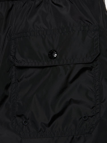Moncler - Tricolour-Trimmed Swim Shorts in Black