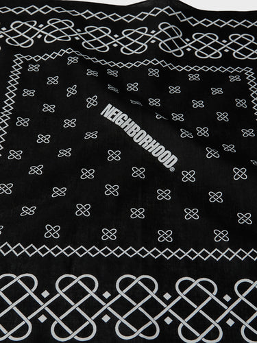 Neighborhood - Line Pattern Bandana in Black
