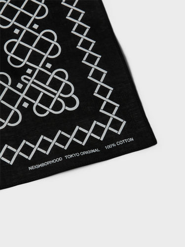 Neighborhood - Line Pattern Bandana in Black