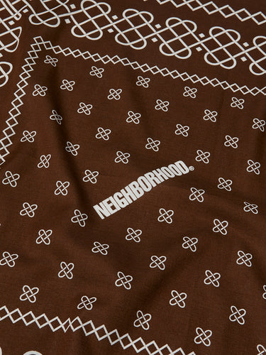 Neighborhood - Line Pattern Bandana in Brown