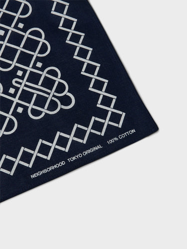 Line Pattern Bandana in Navy