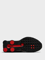Nike - Shox R4 Sneakers in Black, Light Crimson and Metallic Silver