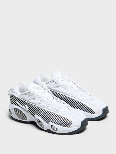 Nike - Nocta Glide Sneakers in White, White, Black and University Gold