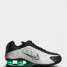 Nike - Shox R4 Sneakers in Metallic Silver, Metallic Silver and Black