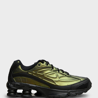 Nike - Shox Ride 2 Sneakers in Black/Black, Olive Flake and Metallic Silver