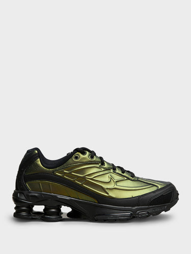 Nike - Shox Ride 2 Sneakers in Black/Black, Olive Flake and Metallic Silver