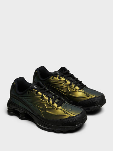 Nike - Shox Ride 2 Sneakers in Black/Black, Olive Flake and Metallic Silver