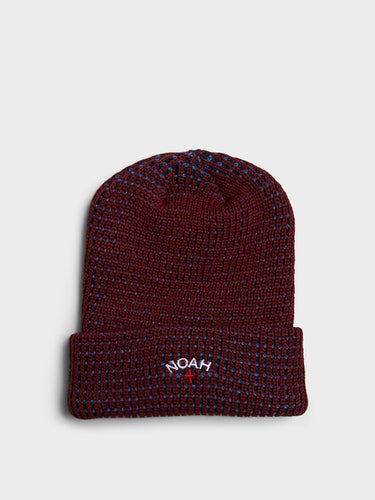 Noah - Tri-Color Beanie in Light Blue and Maroon