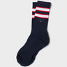 Noah - Striped Sock in Blue, Red and White