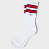 Noah - Striped Sock in White, Navy and Red