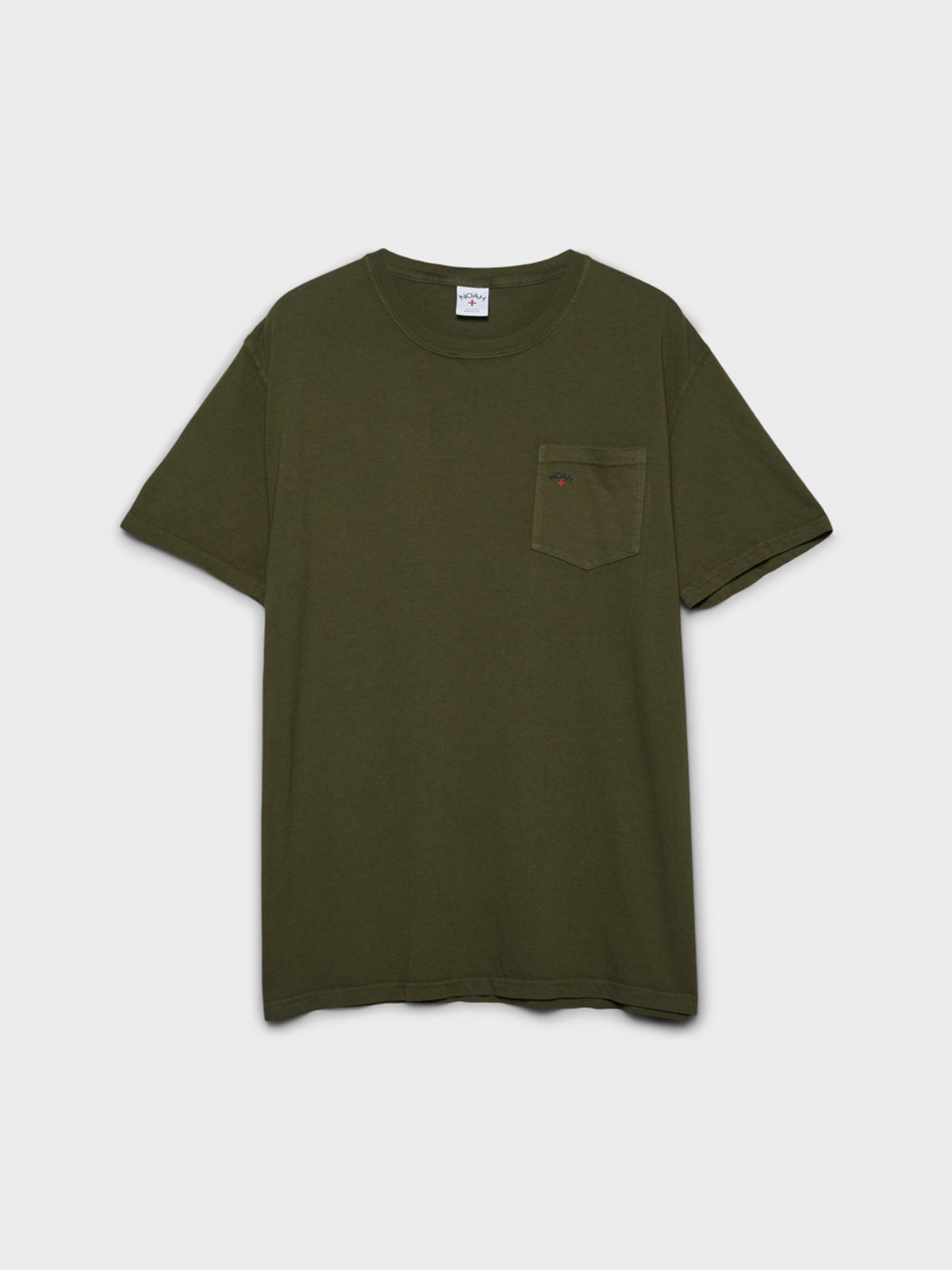 Noah - Core Logo Pocket T-Shirt in Army Green