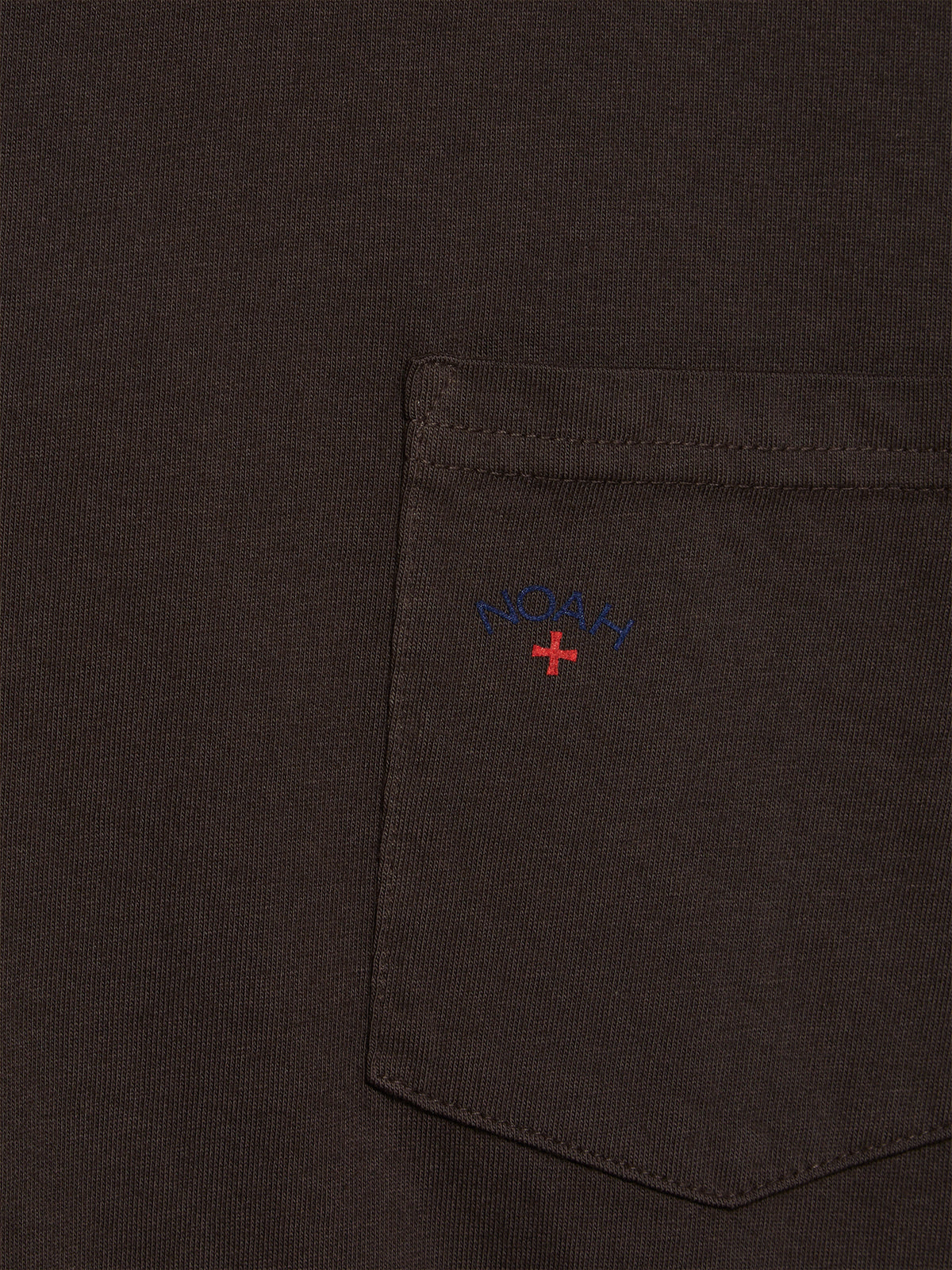 Noah - Core Logo Pocket T-Shirt in Dark Brown