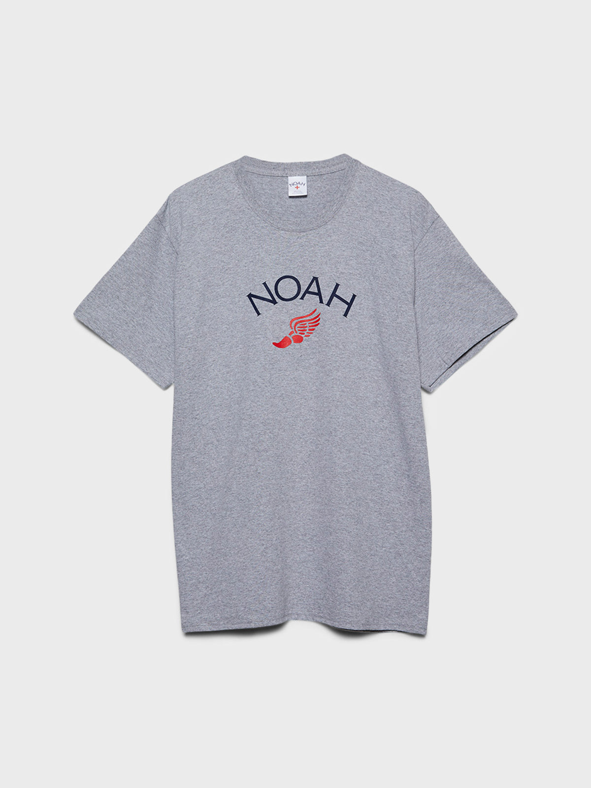 Noah - Winged Foot Logo T-Shirt in Heather Grey