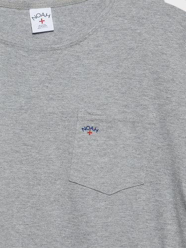 Noah - Core Logo Pocket T-Shirt in Heather Grey