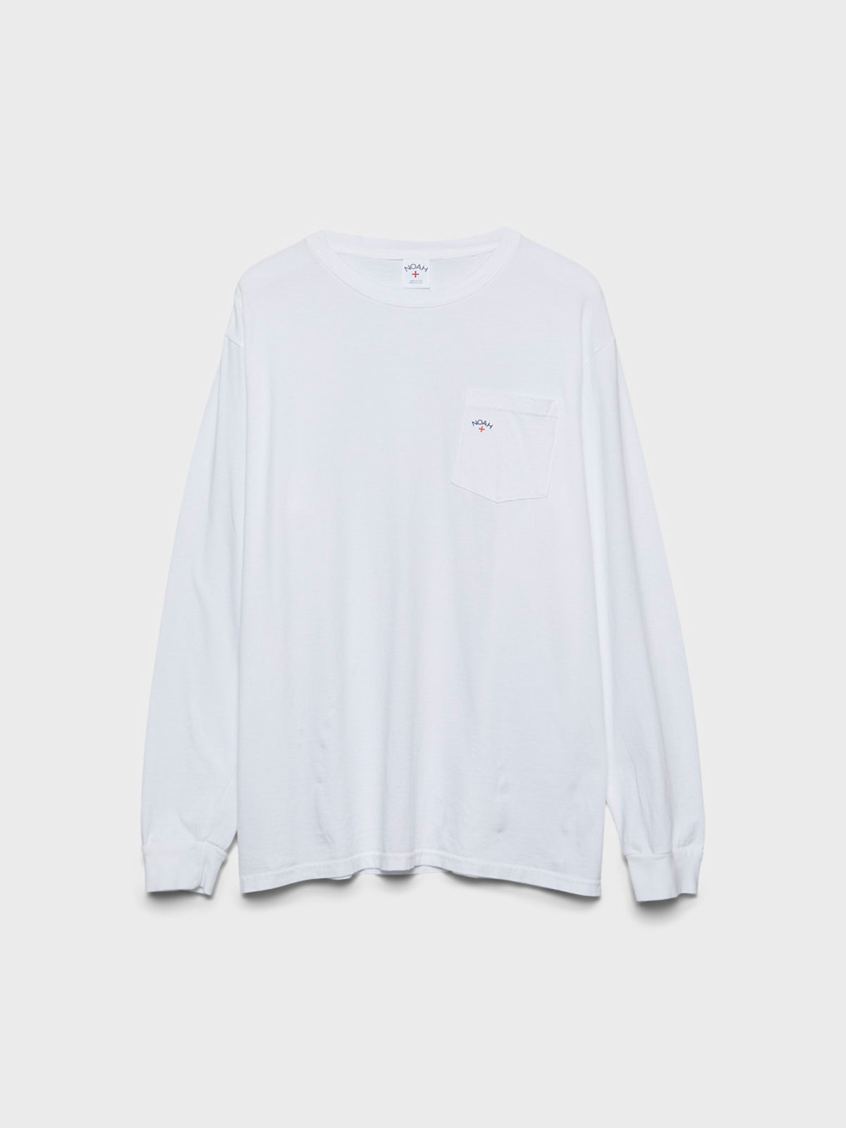 Noah - Long Sleeve Core Logo Pocket T-Shirt in White