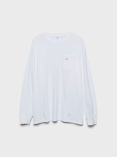 Noah - Long Sleeve Core Logo Pocket T-Shirt in White