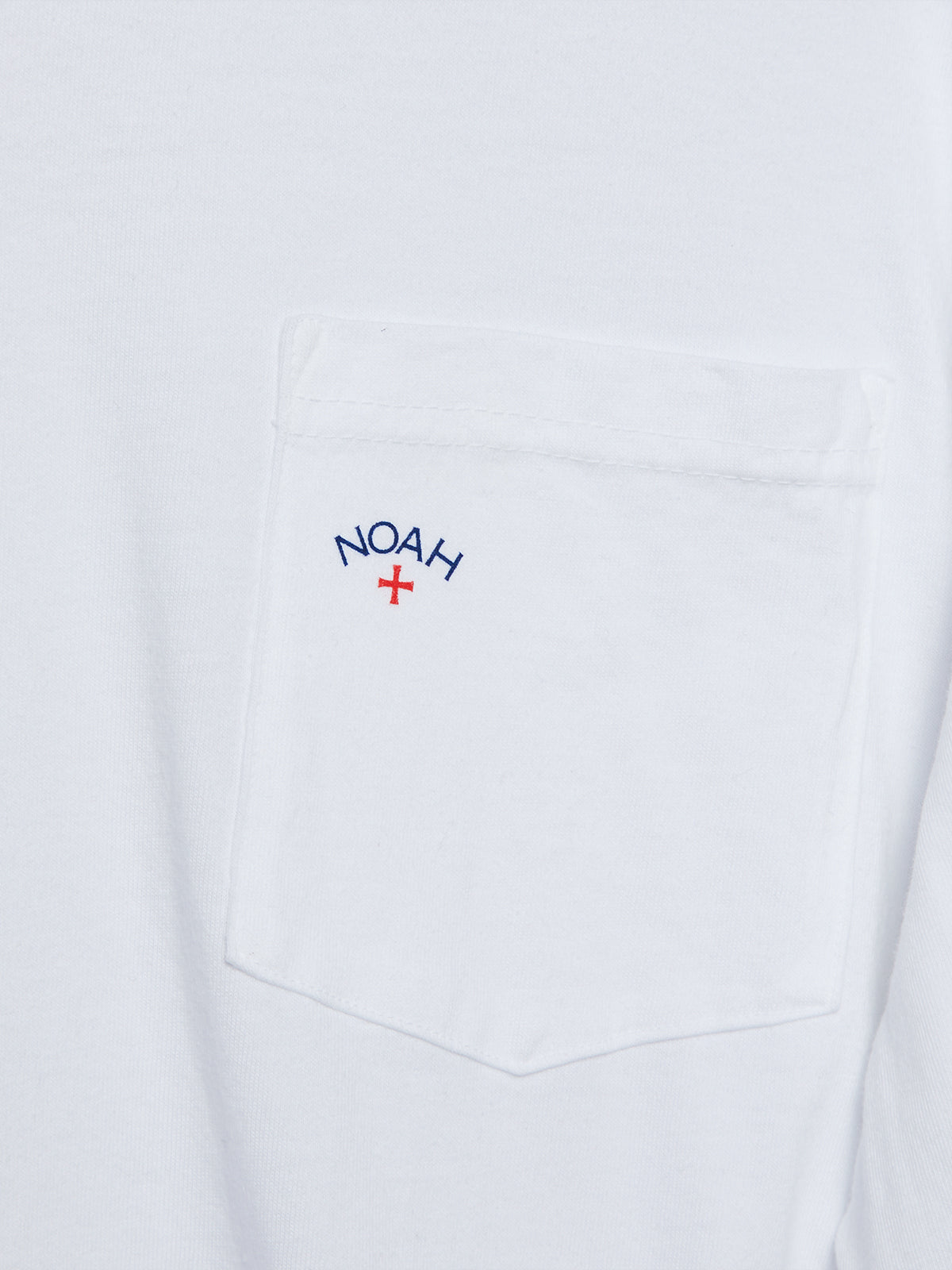 Noah - Long Sleeve Core Logo Pocket T-Shirt in White