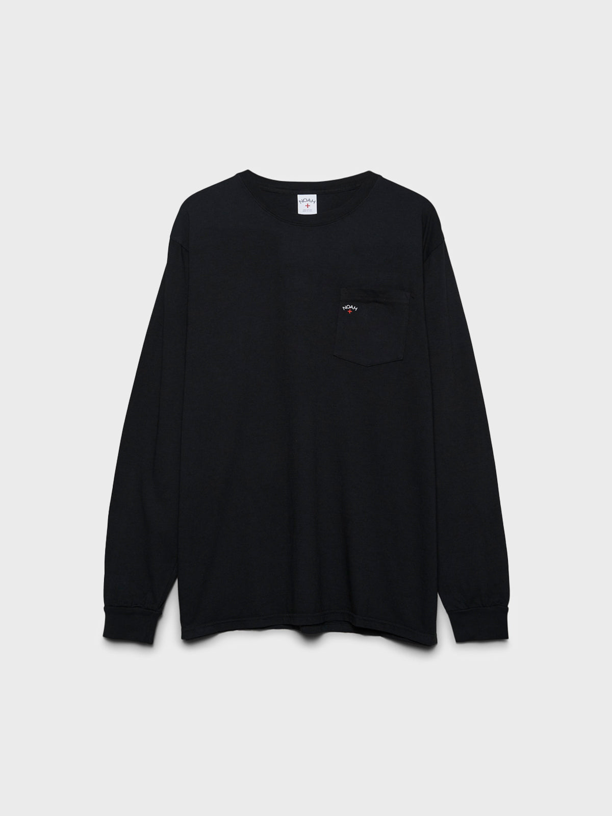 Noah - Long Sleeve Core Logo Pocket T-Shirt in Black