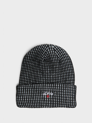 Noah - Tri-Color Beanie in Black and Heather Grey