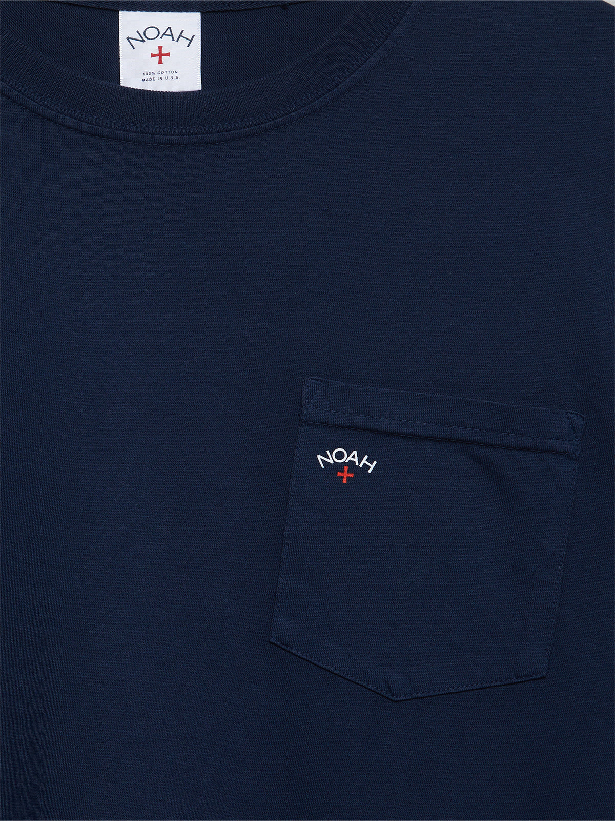 Noah - Core Logo Pocket T-Shirt in Navy