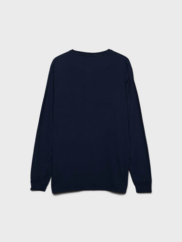 Noah - Long Sleeve Core Logo Pocket T-Shirt in Navy