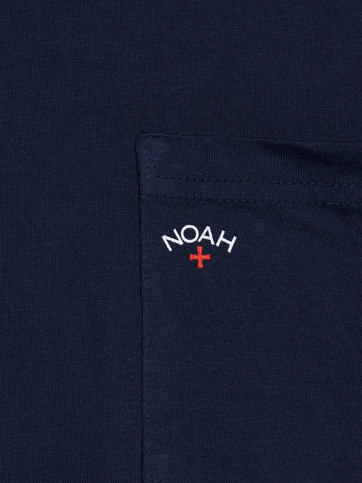 Noah - Long Sleeve Core Logo Pocket T-Shirt in Navy