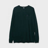 Noah - Longsleeved Core Logo Polo T-Shirt in Forest Green