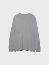 Noah - Long Sleeve Core Logo Pocket T-Shirt in Heather Grey