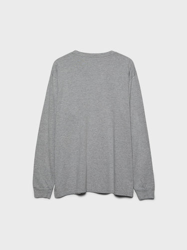 Noah - Long Sleeve Core Logo Pocket T-Shirt in Heather Grey