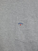 Noah - Long Sleeve Core Logo Pocket T-Shirt in Heather Grey