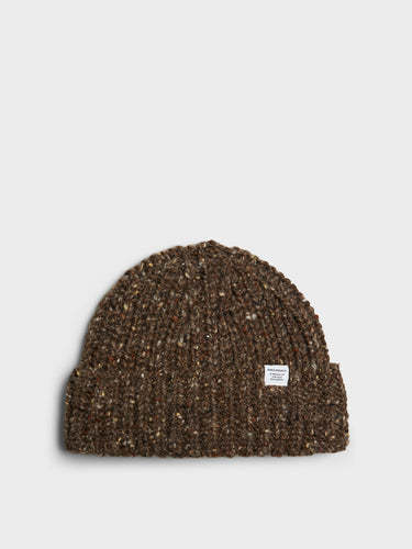 Daniel Donegal Rib Beanie in Seal Brown