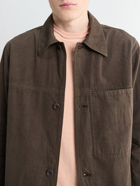 Norse Projects - Arresskov Compact Cotton Overshirt in Delicioso Brown