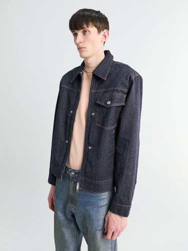 Norse Projects - Svendborg Broken Twill Cotton Linen Denim Jacket in Indigo