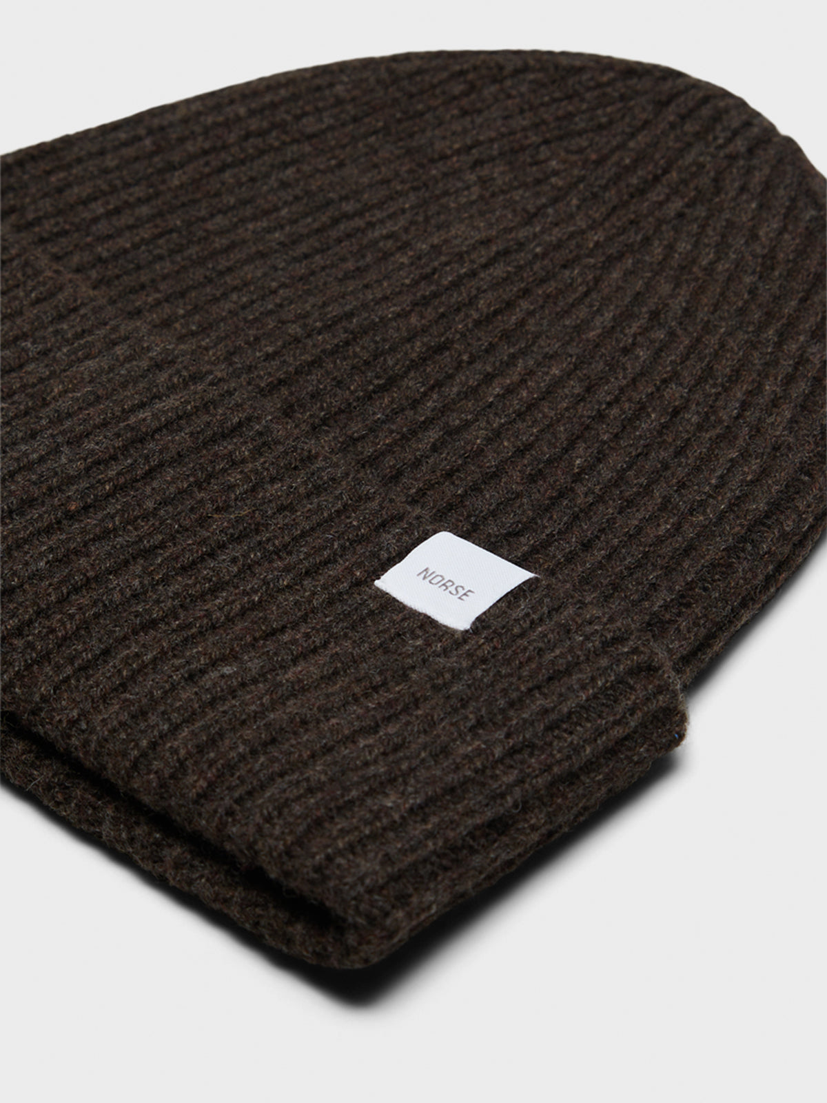 Norse Projects - Standard Merino Lambswool Beanie in Heathland Brown