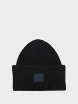 Acne Studios - Large Pansy Face Logo Beanie in Black
