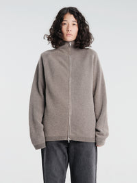 Our Legacy - Dash Zip Cardigan in Mud Spray Dye Cherub Wool
