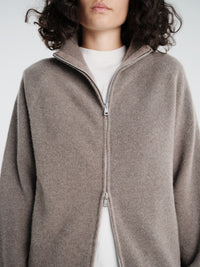 Our Legacy - Dash Zip Cardigan in Mud Spray Dye Cherub Wool