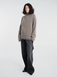 Our Legacy - Dash Zip Cardigan in Mud Spray Dye Cherub Wool