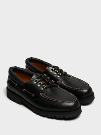 Pennon - Metal Hook Boat Shoes in Black