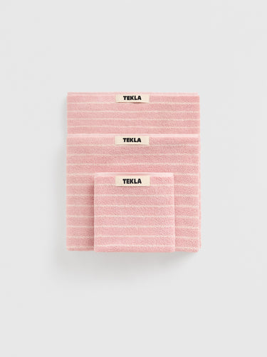 Tekla - Terry Towel in Shaded Pink Stripes