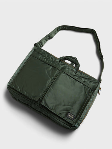 Porter-Yoshida & Co. - ALL NEW TANKER Double Zip 3Way Briefcase in Sage Green